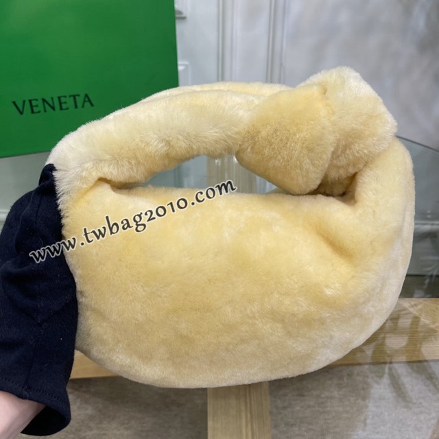 Bottega veneta高端女包 98080天鵝絨 寶緹嘉Jodie經典打結圓形hobo包 BV天鵝絨皮毛新款女包  gxz1388